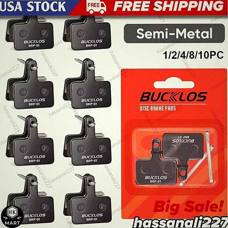 1-10 Pairs MTB Disc Brake Pads Resin & Semi-Metallic Quiet W/ Install Kit E-Bike
