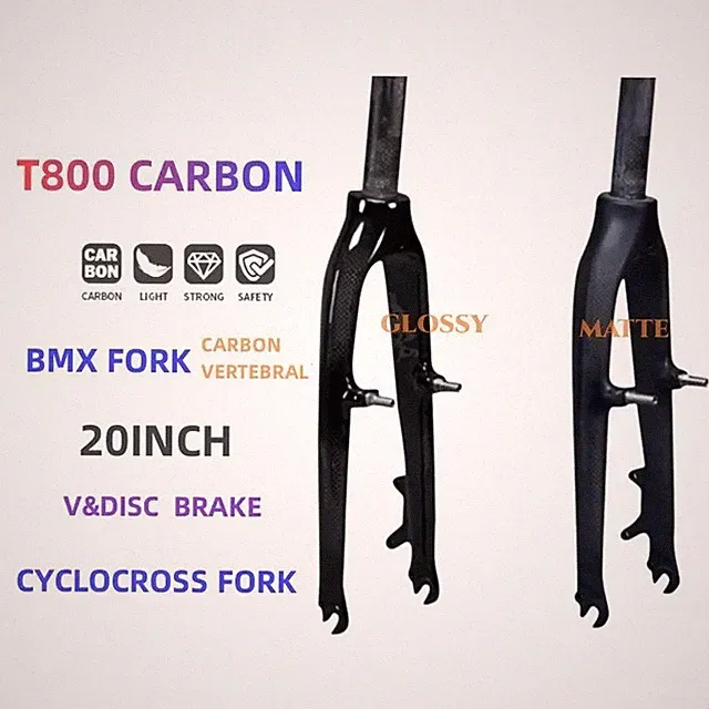 20 Inch Carbon Front Fork for Folding BMX Bike Bicycle Bike Disc/V Brake Fork