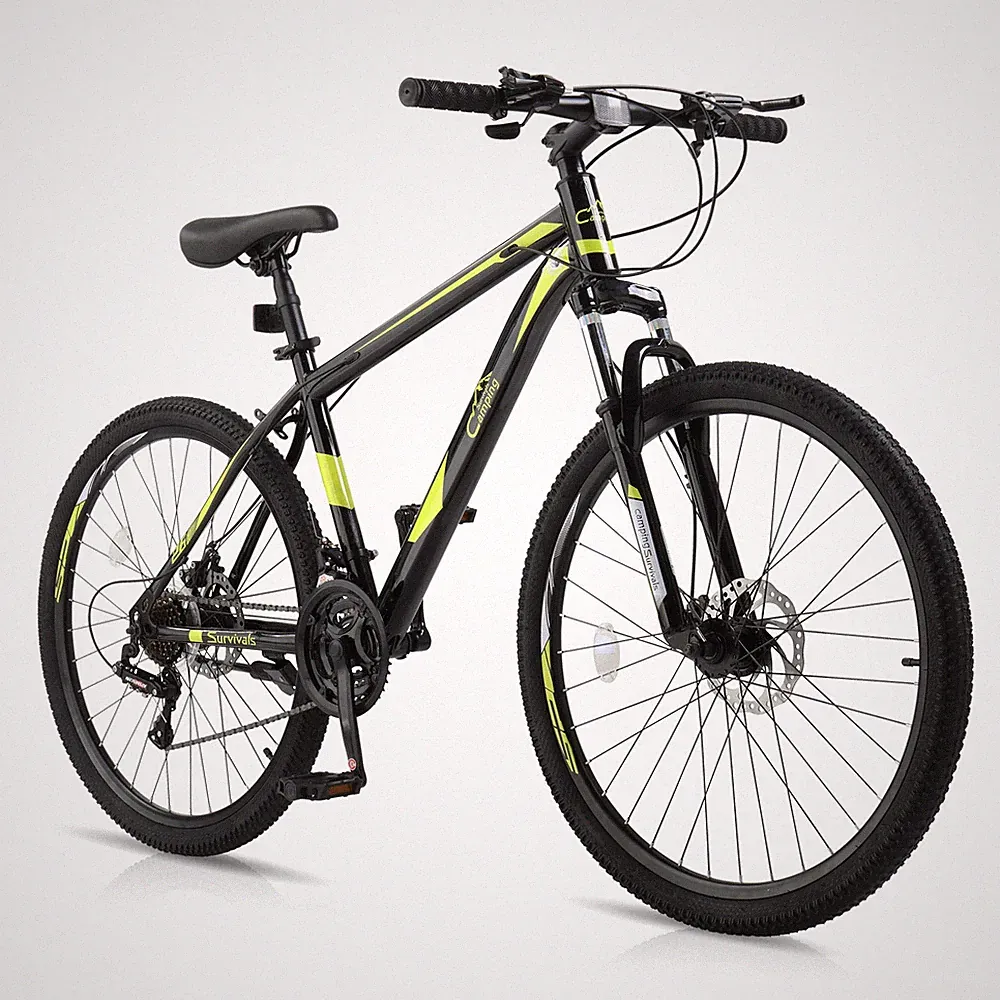 26 in Mountain Bike High Carbon Steel Disc Brake 21 Speeds MTB Bicycle