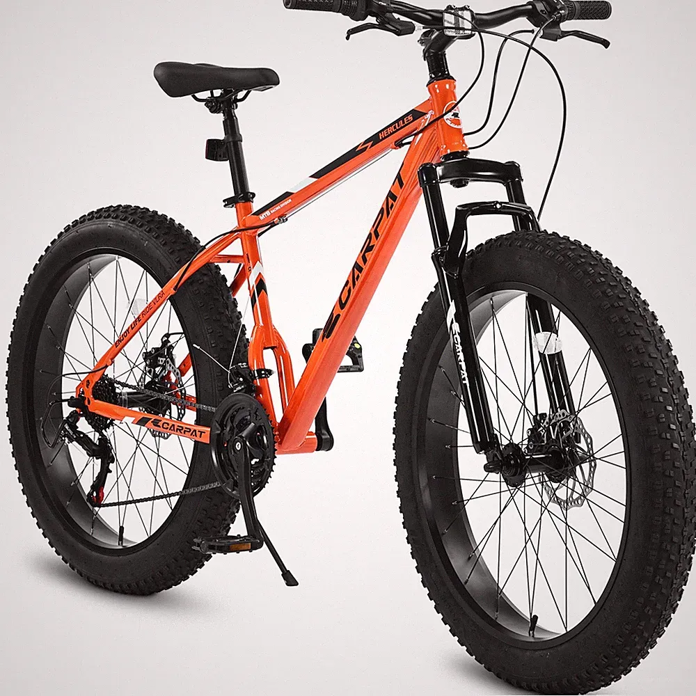 26 Inch Mountain Bike Fat Tire Full Shimano 21 Speed Bicycle Dual Disc Brake MTB