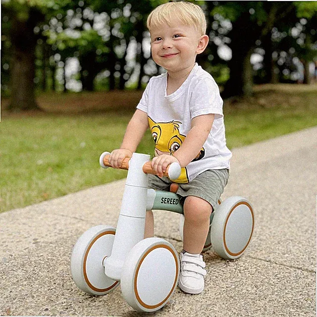 Balance Bike 4 Wheels for Baby 1 Year Old Boys Girls Toddler First Birthday Gift