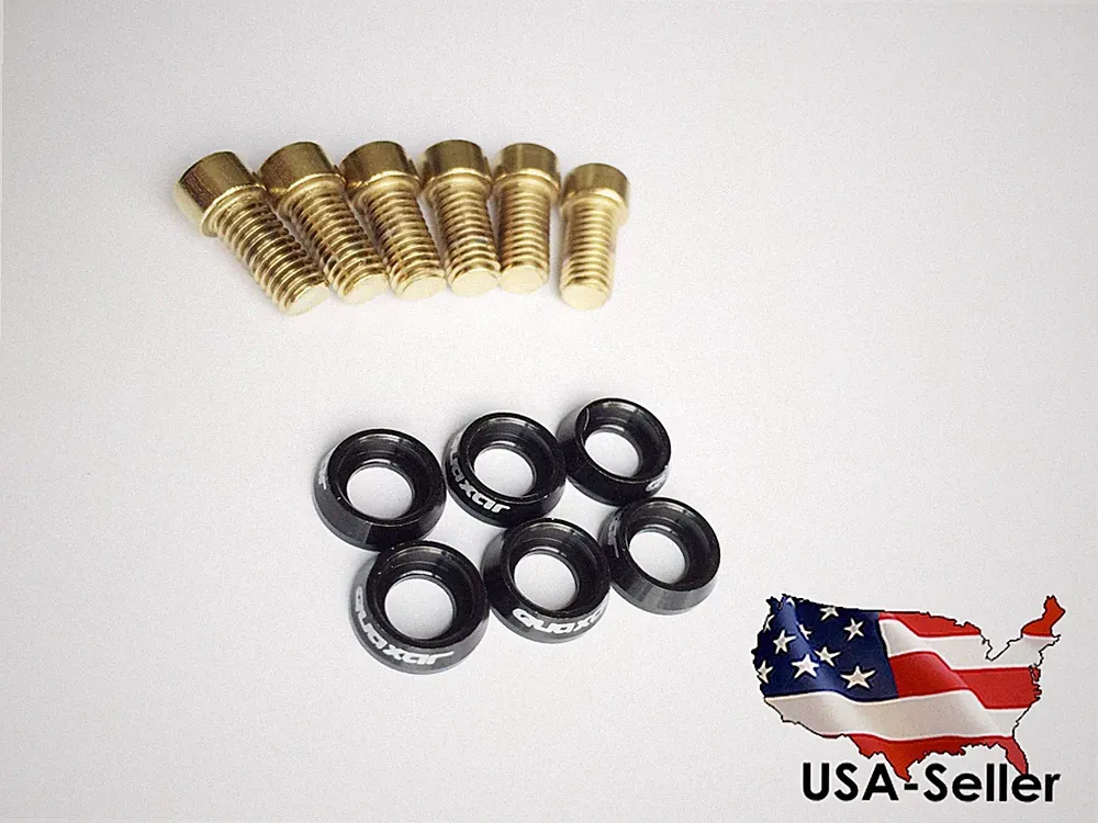BLACK - Cycling bike Bicycle Disc Brake Rotor Bolts and Washer Screws Alloy