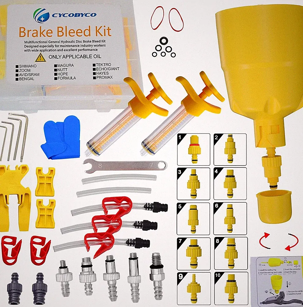 Brake Bleed Kit,Bicycle Hydraulic Disc Brake Mineral Oil Bleed Kit