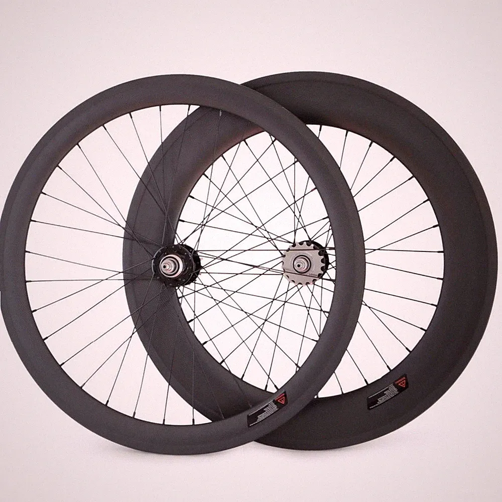 Carbon UD Track Bicycle Wheelset 25mm Width 700C Fixed Gear Bike Tubular Rim
