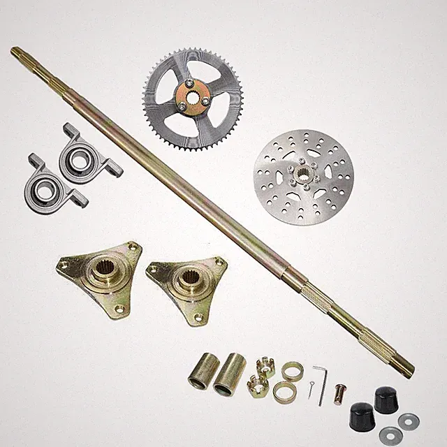 Drift Trike Go Kart Cart 29'' Rear Live Axle Kit Wheel Hub Disc Rotor Sprocket