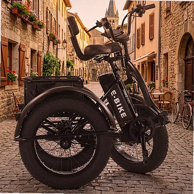 Electric Trike for Adults 3-Wheel Folding 48V 12Ah E-Bike Stability 4.0 Fat Tyre