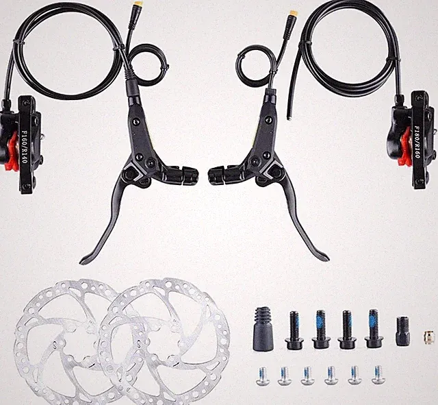 Hydraulic Brake Set BAFANG BBS01/02/HD Mid Drive Conversion Kit 2-Pistons 3pin