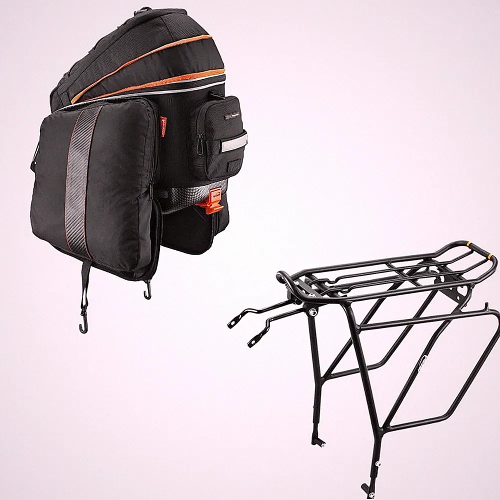 Ibera PakRak Touring Bicycle Seatpost/Disc/Non/Disc Rack and Quick Release Ba...