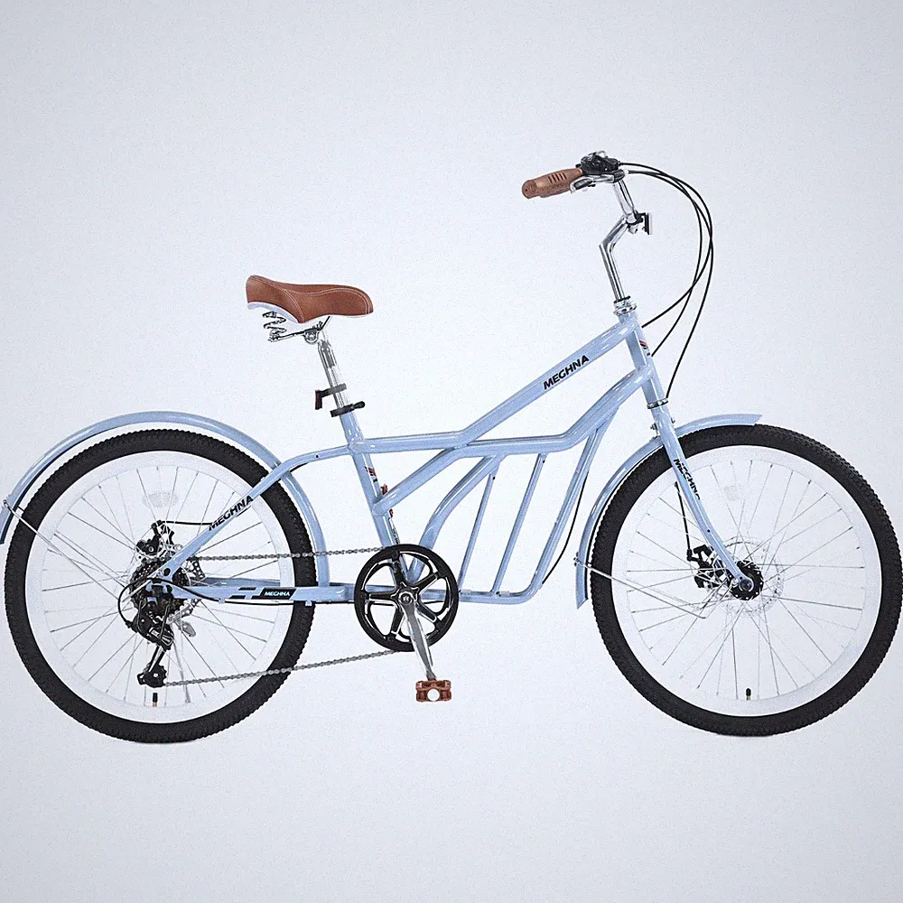 MEGHNA 6 Speed, Steel Frame, 24 Inch Bike,Commuter Bike for Adults ,blue ,Garden