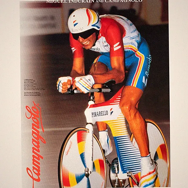 Miguel Indurain Breaks the Hour Record, 1994 Campagnolo Advertising Poster