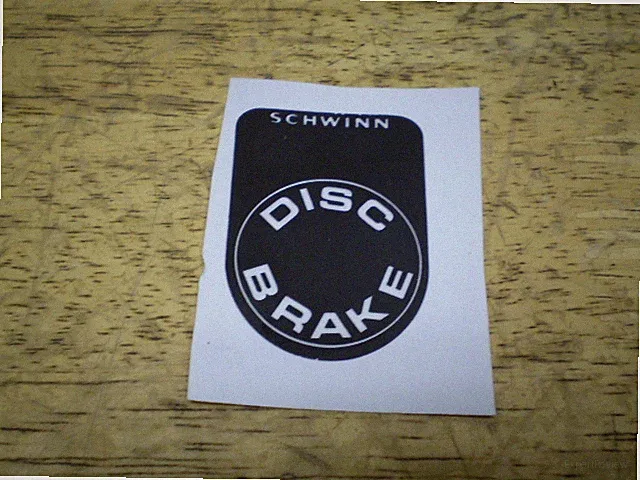 Schwinn Approved Stingray Bicycle Disc Brake Peel & Apply Decal