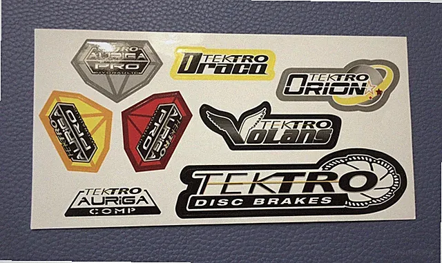 TEKTRO DISK BRAKES GLOSSY Sticker SHEET Bicycle Bike Cycling Draco Orion Auriga