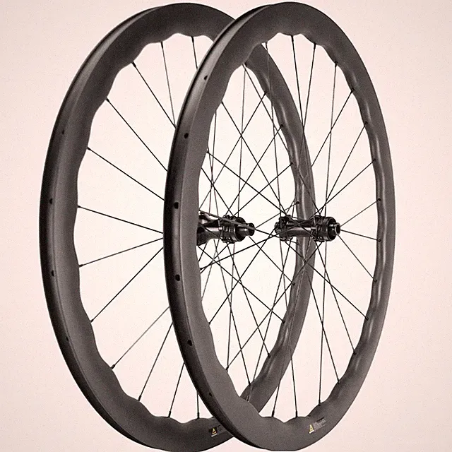 Ultralight Carbon Road Bike Wheelset Wave Depth 35-65mm 700C Rachet Hub Tubeless