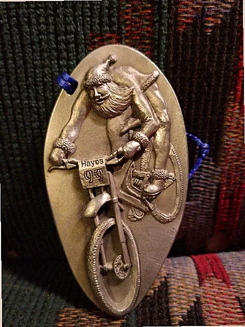 VTG Hayes Disc Brakes 1999 Christmas Tree Ornament Pewter Metal Bike Parts EUC
