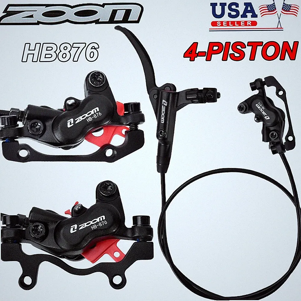 ZOOM 4-Piston Mountain Bike Hydraulic Disc Brake BMX Left Front Right Rear 160mm